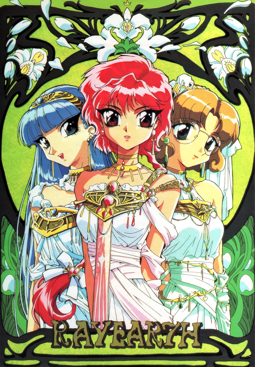 shidou hikaru, ryuuzaki umi, and hououji fuu (magic knight rayearth and 1 more) drawn by ishida_atsuko