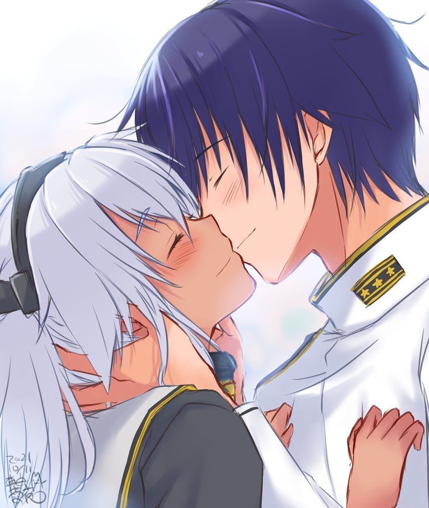 admiral, musashi, and musashi kai ni (kantai collection) drawn by mashiro_yukiya