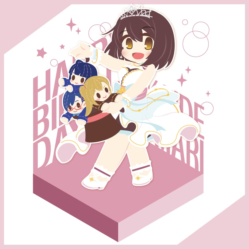 kusunoki asuha, mitsurugi furan, yakumo itsuki, and sakaide mari (battle girl high school) drawn by motyomi