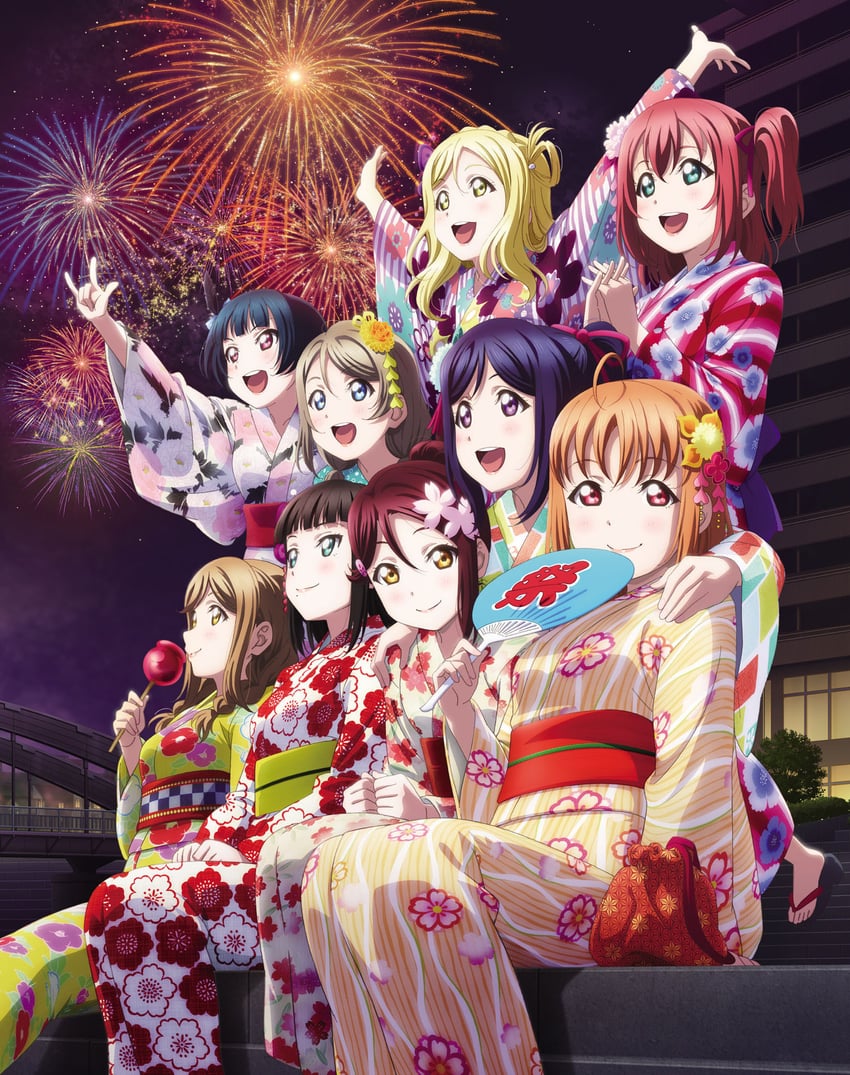 watanabe you, tsushima yoshiko, sakurauchi riko, takami chika, matsuura kanan, and 4 more (love live! and 1 more)