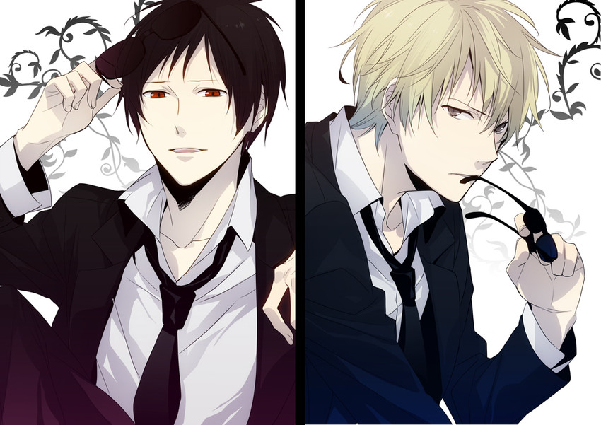 orihara izaya and heiwajima shizuo (durarara!!) drawn by xia_(ryugo)