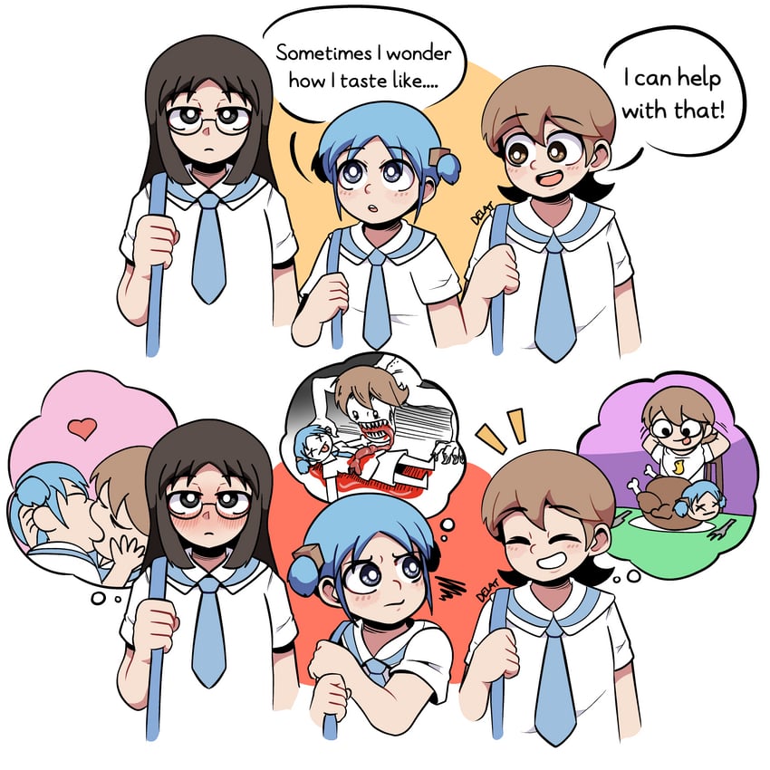 naganohara mio, aioi yuuko, and minakami mai (nichijou) drawn by delatoid