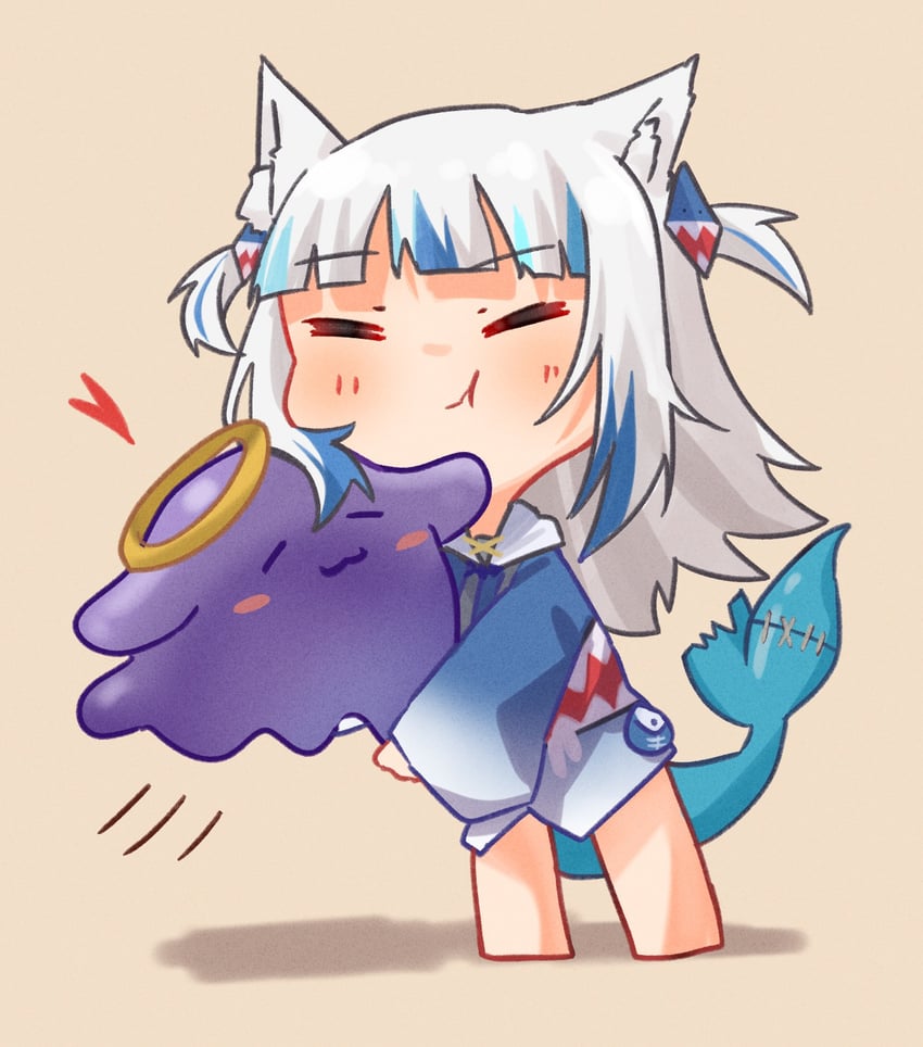 gawr gura and takodachi (hololive and 1 more) drawn by kurushiro1102