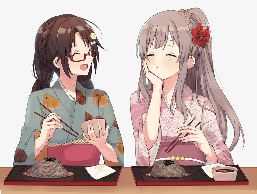 yukoku kiriko and mitsumine yuika (idolmaster and 1 more) drawn by hanetsuka