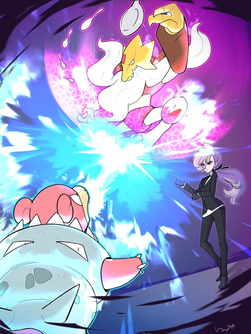alakazam, anabel, slowbro, mega alakazam, and mega slowbro (pokemon and 1 more) drawn by vergolophus