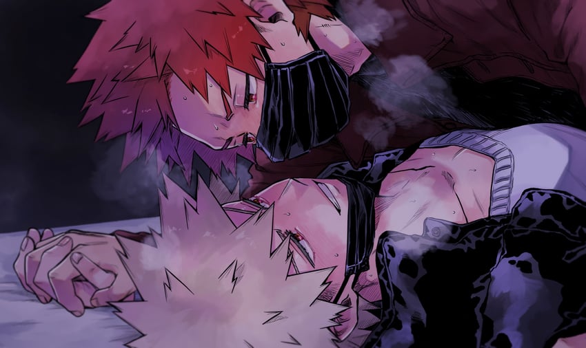 bakugou katsuki and kirishima eijiro (boku no hero academia) drawn by sato_unta