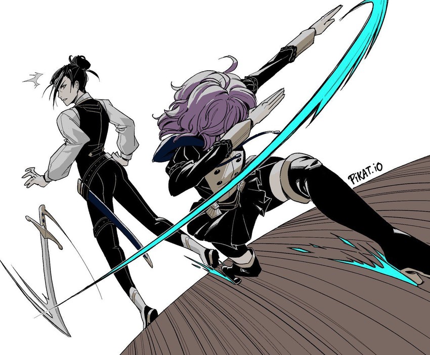 bernadetta von varley and felix hugo fraldarius (fire emblem and 1 more) drawn by pikat
