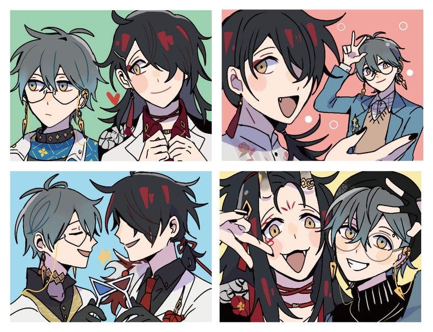 ike eveland and vox akuma (nijisanji and 1 more) drawn by bug_bbb