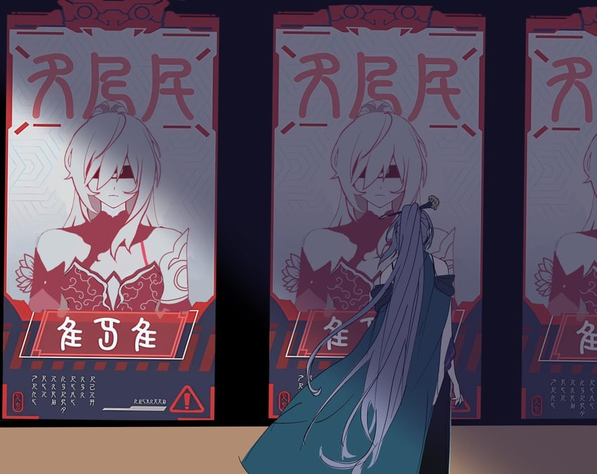 fu hua and jingliu (honkai and 2 more) drawn by popcorndoesnot1