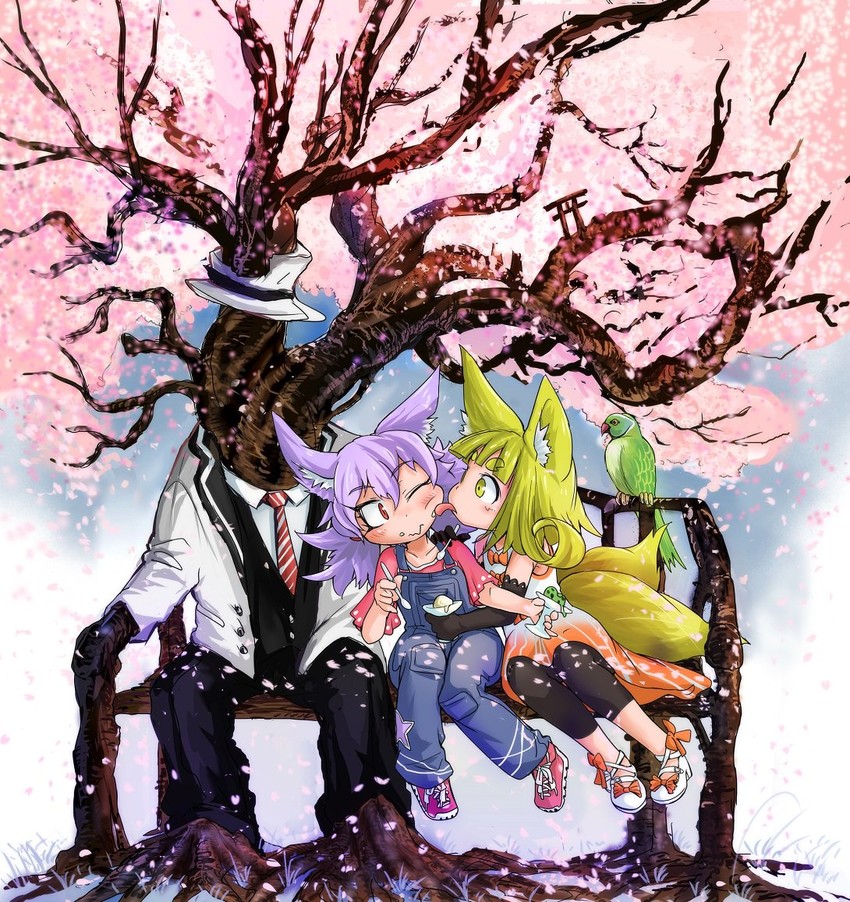 fox child and dog child (original) drawn by doitsuken