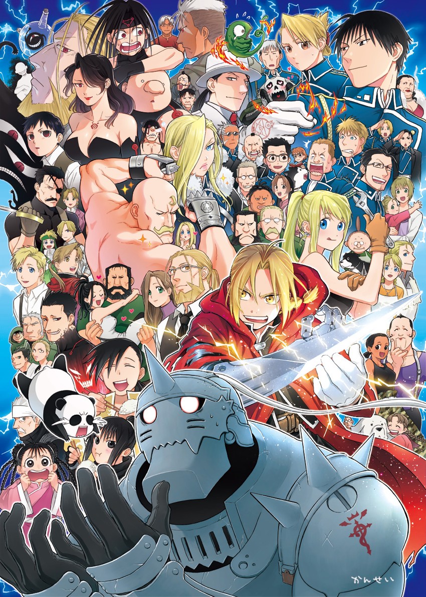 edward elric, alphonse elric, winry rockbell, riza hawkeye, roy mustang, and 61 more (fullmetal alchemist and 1 more) drawn by hanayama_(inunekokawaii)