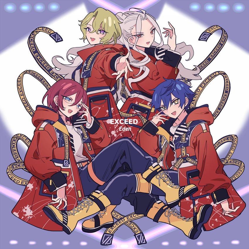 saegusa ibara, ran nagisa, tomoe hiyori, and sazanami jun (ensemble stars!) drawn by meremero
