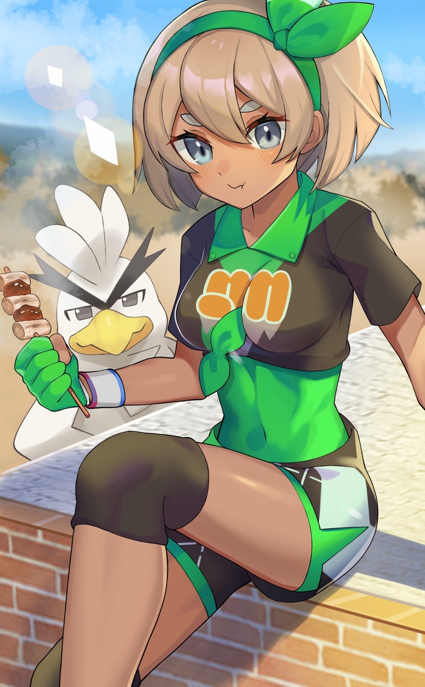 bea and sirfetch'd (pokemon and 1 more) drawn by katwo