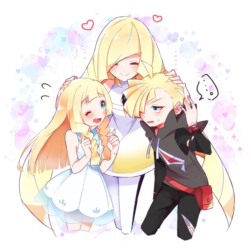 lillie, lusamine, and gladion (pokemon and 1 more) drawn by mvls_7