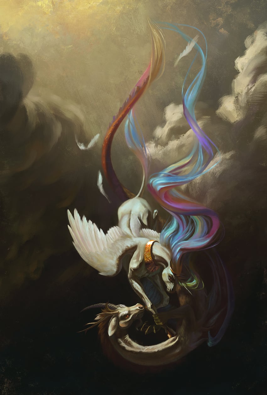 princess celestia and discord (my little pony and 1 more) drawn by bra1neater