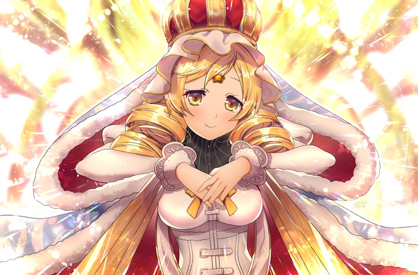 tomoe mami and holy mami (mahou shoujo madoka magica and 1 more) drawn by suou_sakura