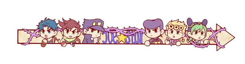 joseph joestar, kujo jotaro, kujo jolyne, giorno giovanna, jonathan joestar, and 2 more (jojo no kimyou na bouken and 3 more) drawn by yanglao_paopaoren