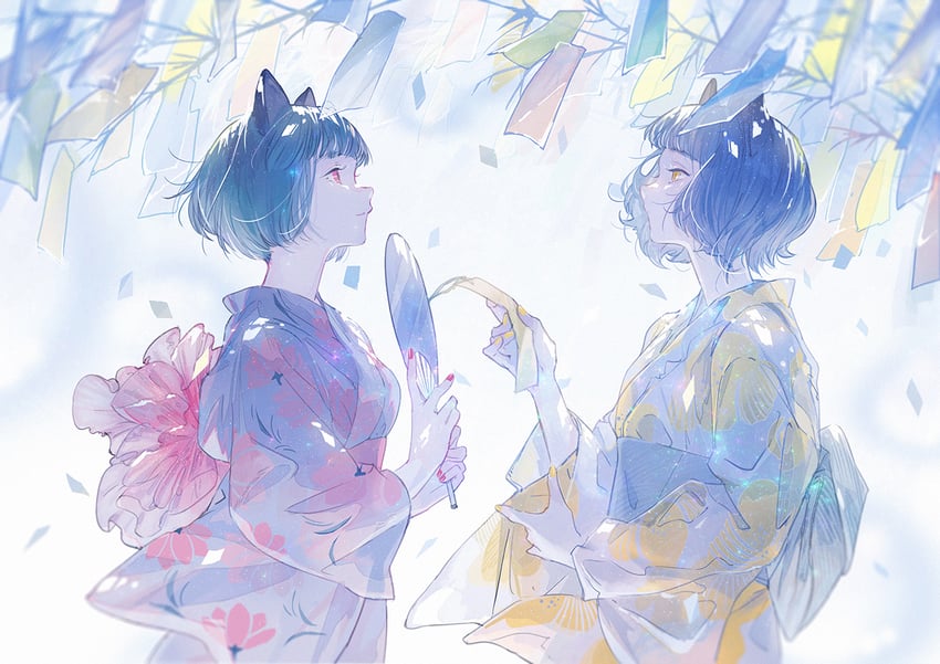 nina and myu (kamitsubaki studio and 2 more) drawn by ajimita