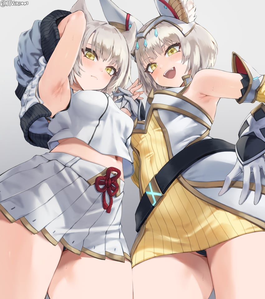 nia and mio (xenoblade chronicles and 1 more) drawn by jtveemo