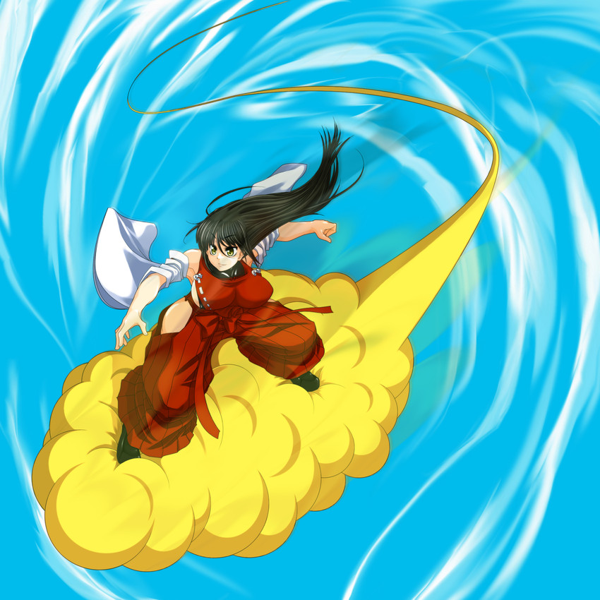 sendai hakurei no miko (original and 3 more) drawn by yo-rindou