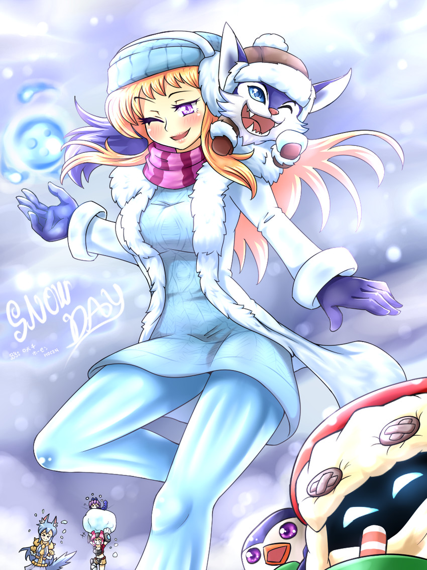 syndra, warwick, volibear, gnar, bard, and 2 more (league of legends) drawn by vilde_loh_hocen