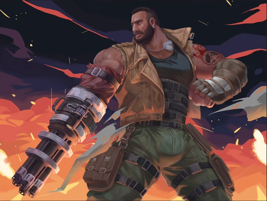 barret wallace (final fantasy and 2 more) drawn by benoit