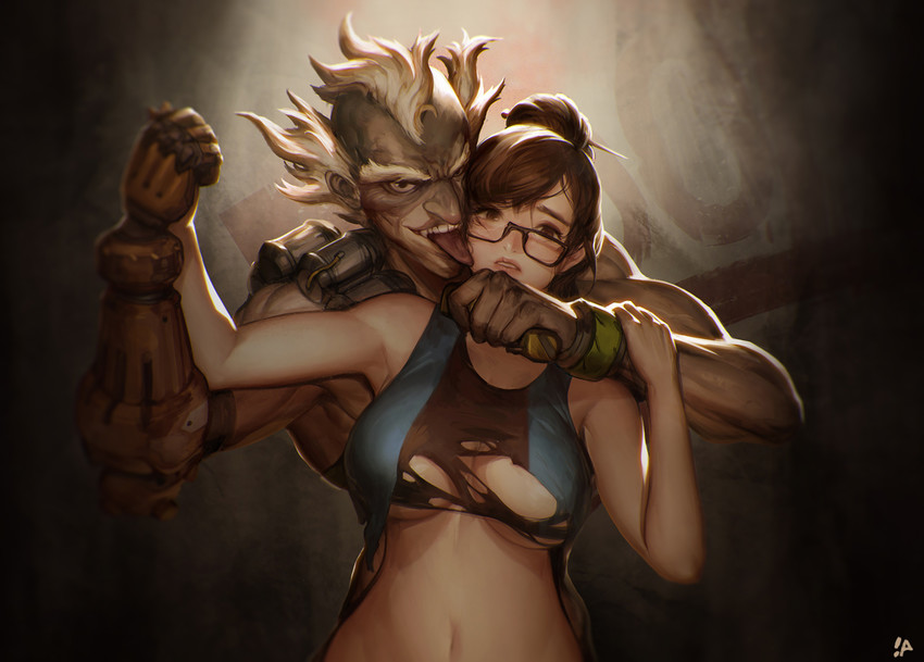 mei and junkrat (overwatch and 1 more) drawn by instant_ip