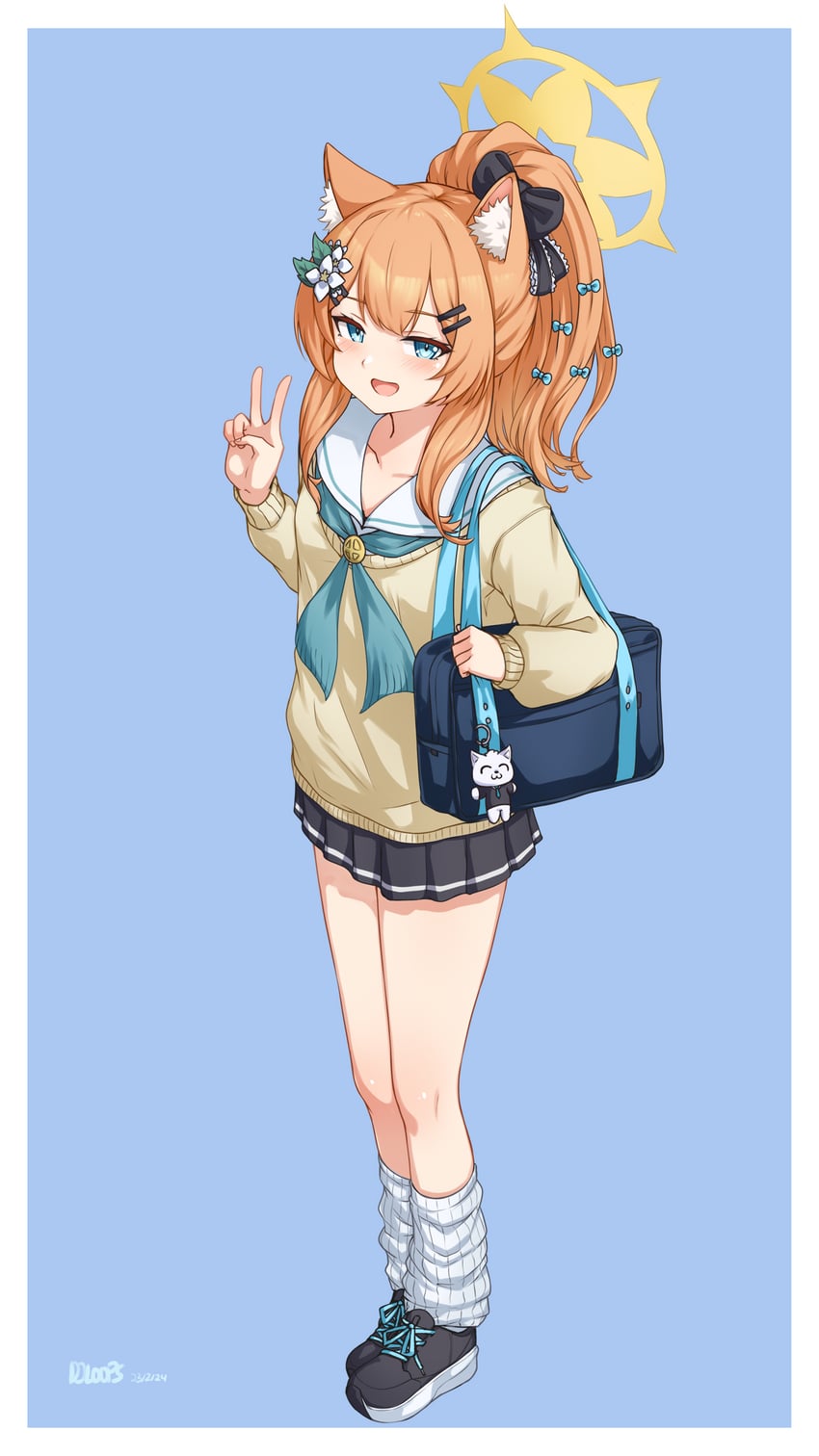 sensei, doodle sensei, and mari (blue archive) drawn by djloops