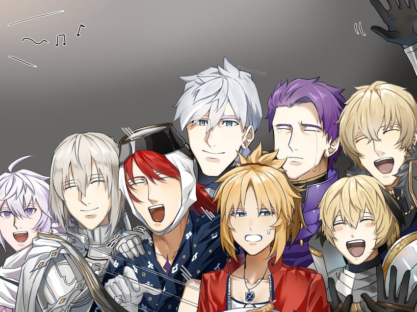 mordred, merlin, gawain, lancelot, bedivere, and 3 more (fate and 2 more) drawn by ironmanhshs