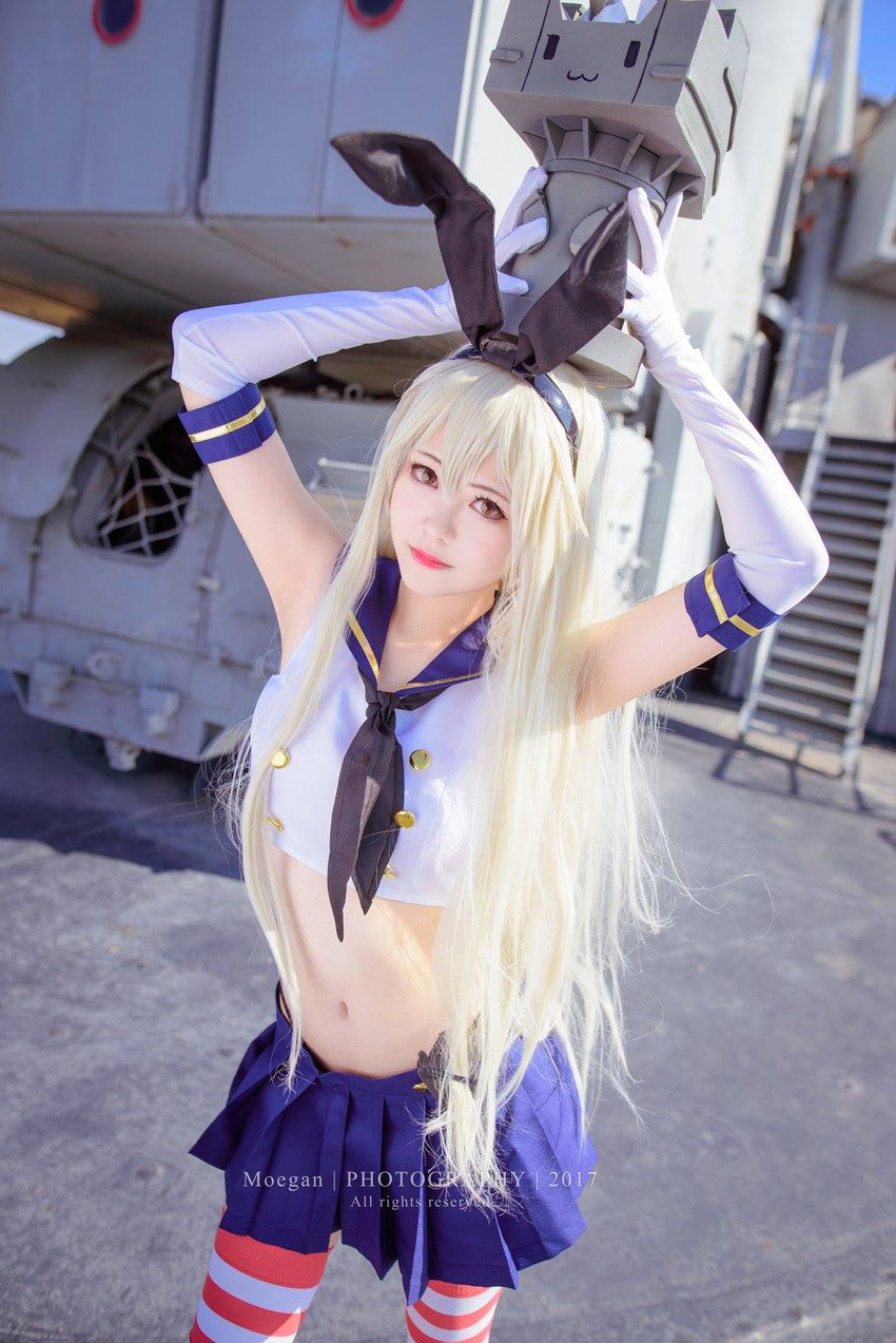 shimakaze and rensouhou-chan (kantai collection) drawn by arty_huang_(cosplayer)
