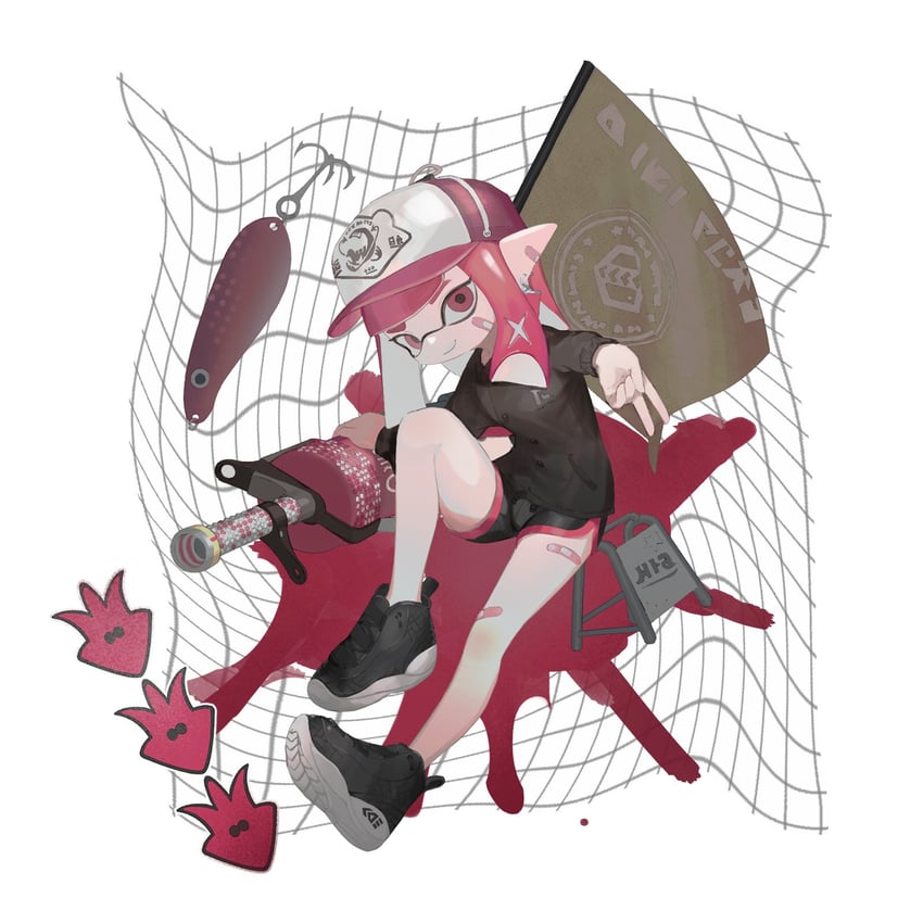 inkling player character and inkling girl (splatoon) drawn by kei_(a_key_kuuuun)