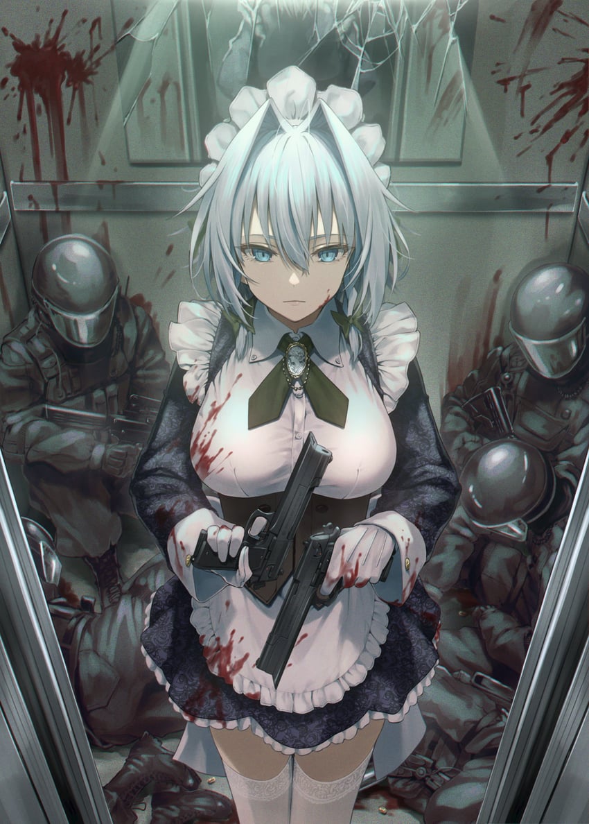 izayoi sakuya (touhou and 1 more) drawn by greenkohgen