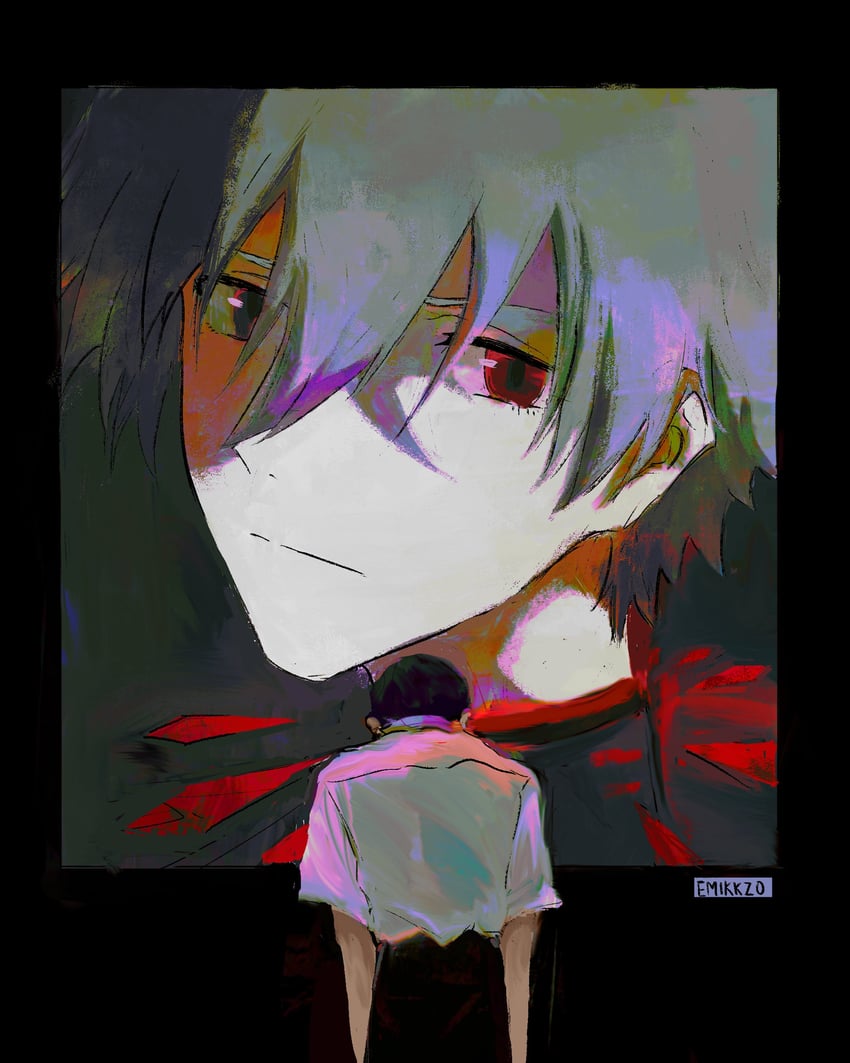 ikari shinji and nagisa kaworu (neon genesis evangelion) drawn by emikkzo