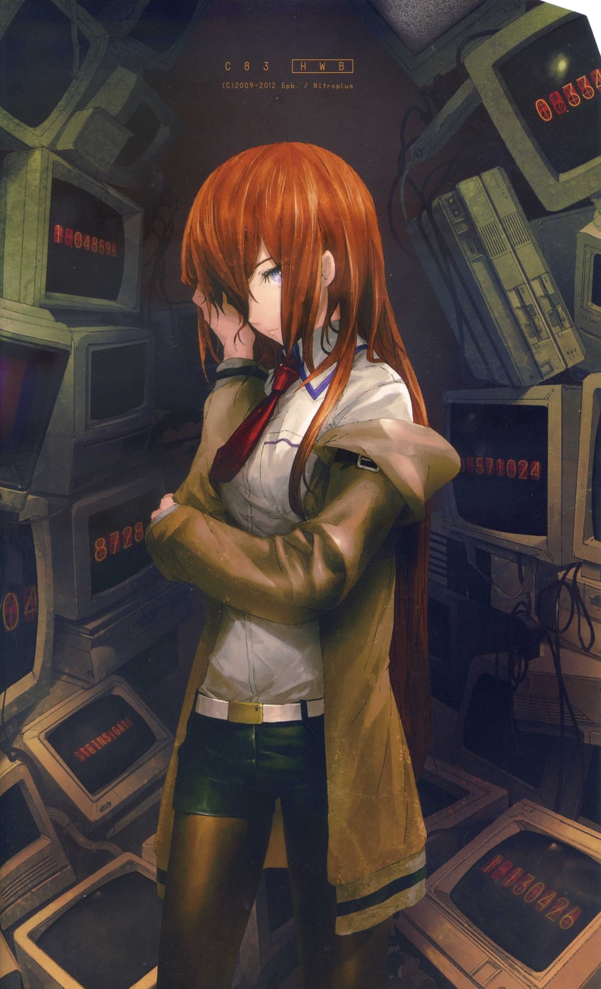 makise kurisu (science adventure and 1 more) drawn by huke