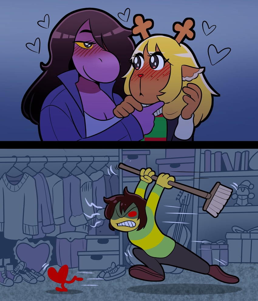 kris, susie, and noelle holiday (deltarune) drawn by andreola_muller