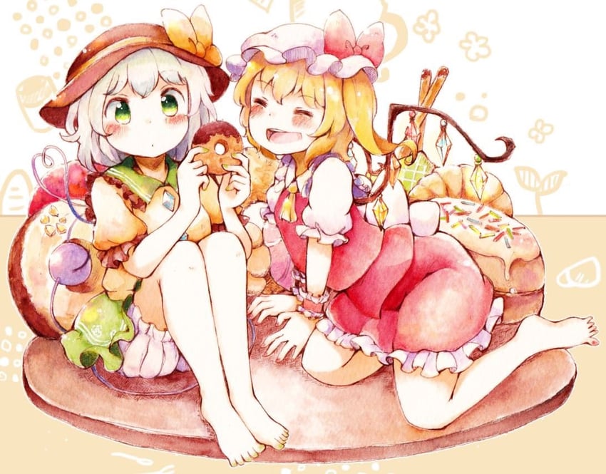 flandre scarlet and komeiji koishi (touhou) drawn by shiro_tsugumi