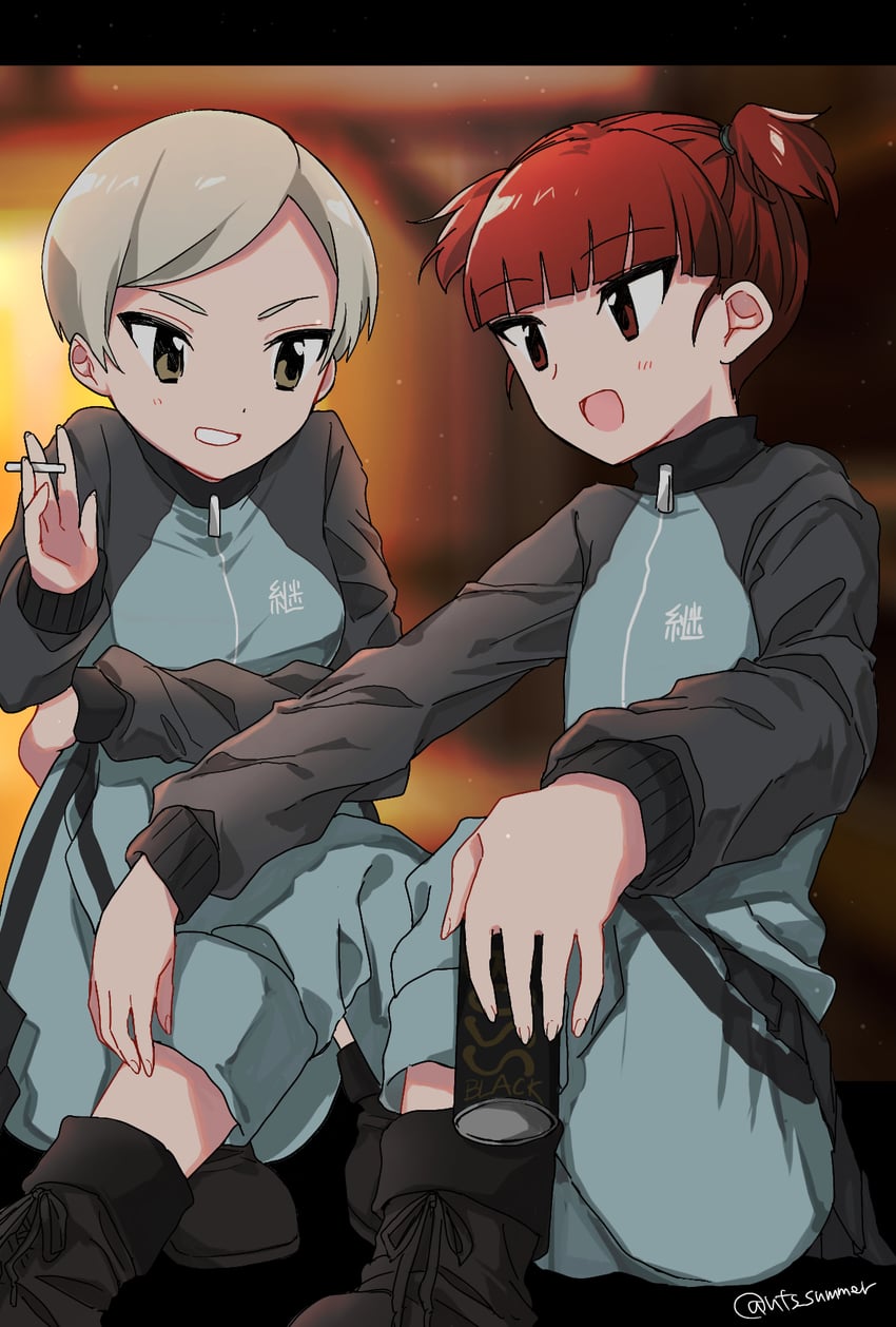 mikko and ari (girls und panzer) drawn by natsusa_(nts_summer)