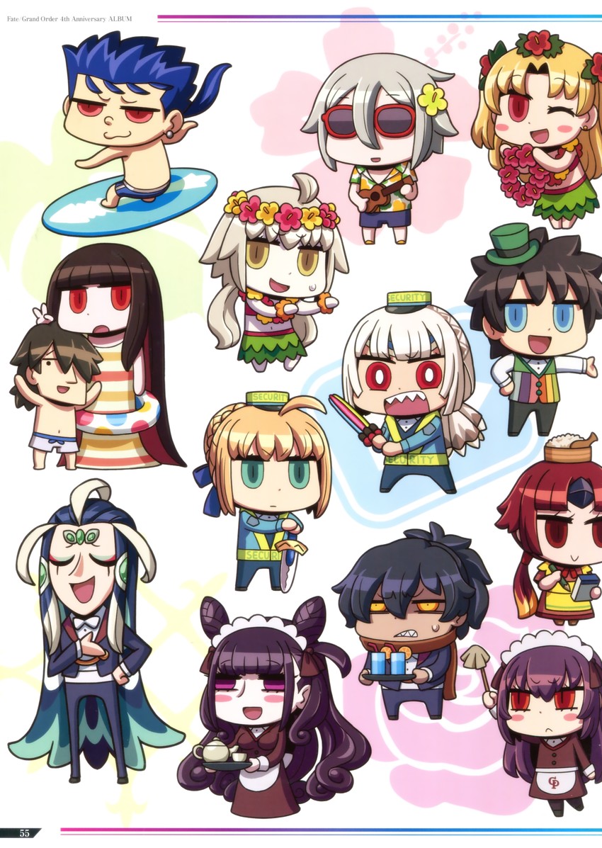 artoria pendragon, saber, fujimaru ritsuka, jeanne d'arc alter, scathach, and 11 more (fate and 1 more) drawn by riyo_(lyomsnpmp)
