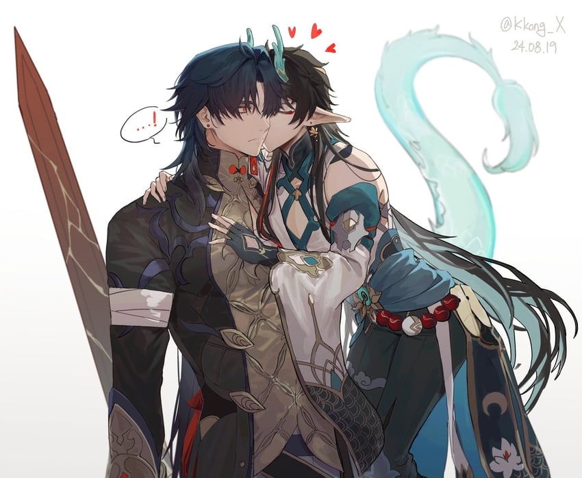 dan heng and blade (honkai and 1 more) drawn by kkong_x