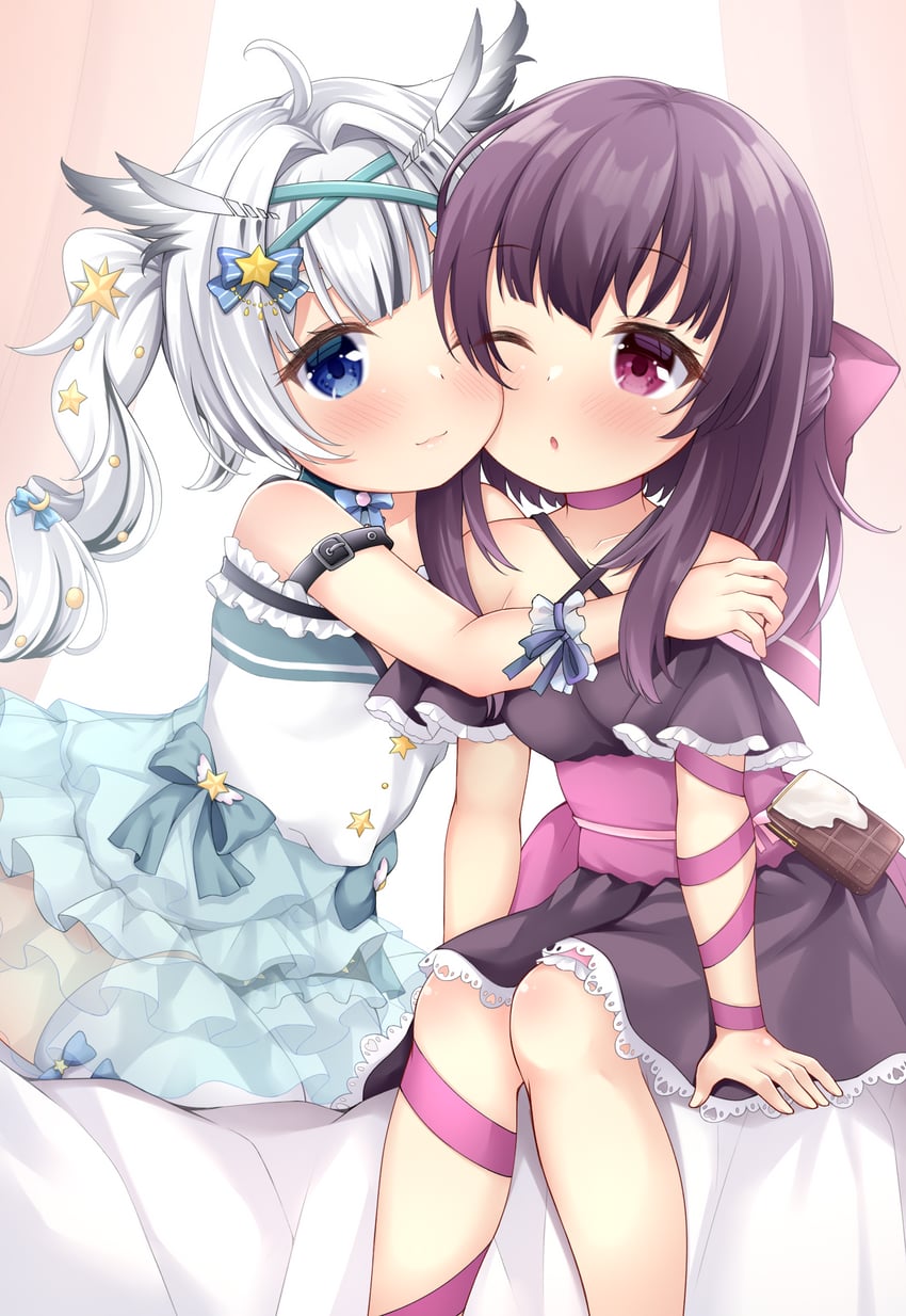 fallenshadow and mikazuki silvi (indie virtual youtuber) drawn by maccha
