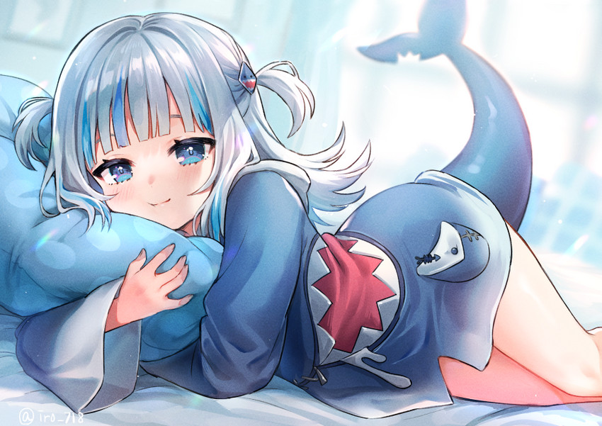 gawr gura (hololive and 1 more) drawn by iro_178