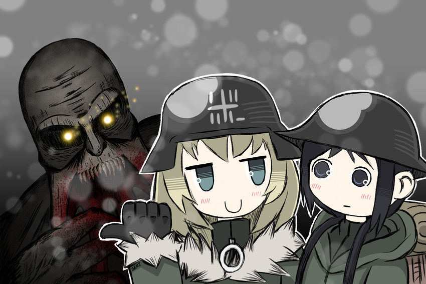 chito, yuuri, and bloodsucker (shoujo shuumatsu ryokou and 1 more) drawn by serjatronic