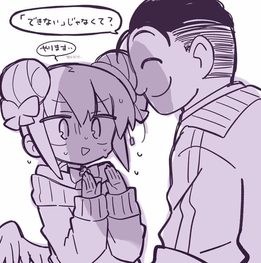 datenshi-chan and takaoka akira (ansatsu kyoushitsu and 1 more) drawn by richard_(richaball)