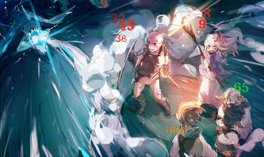 marcille donato, laios touden, senshi, and chilchuck tims (dungeon meshi) drawn by matomaranai2143