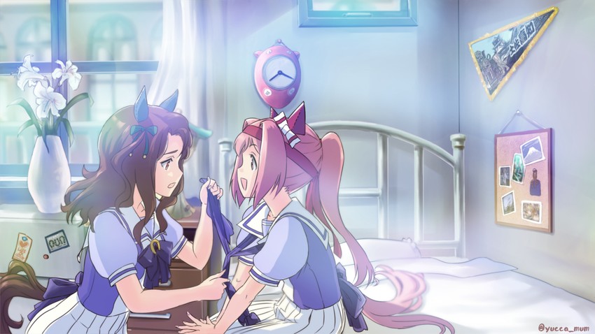 king halo and haru urara (umamusume) drawn by masamune_yukari