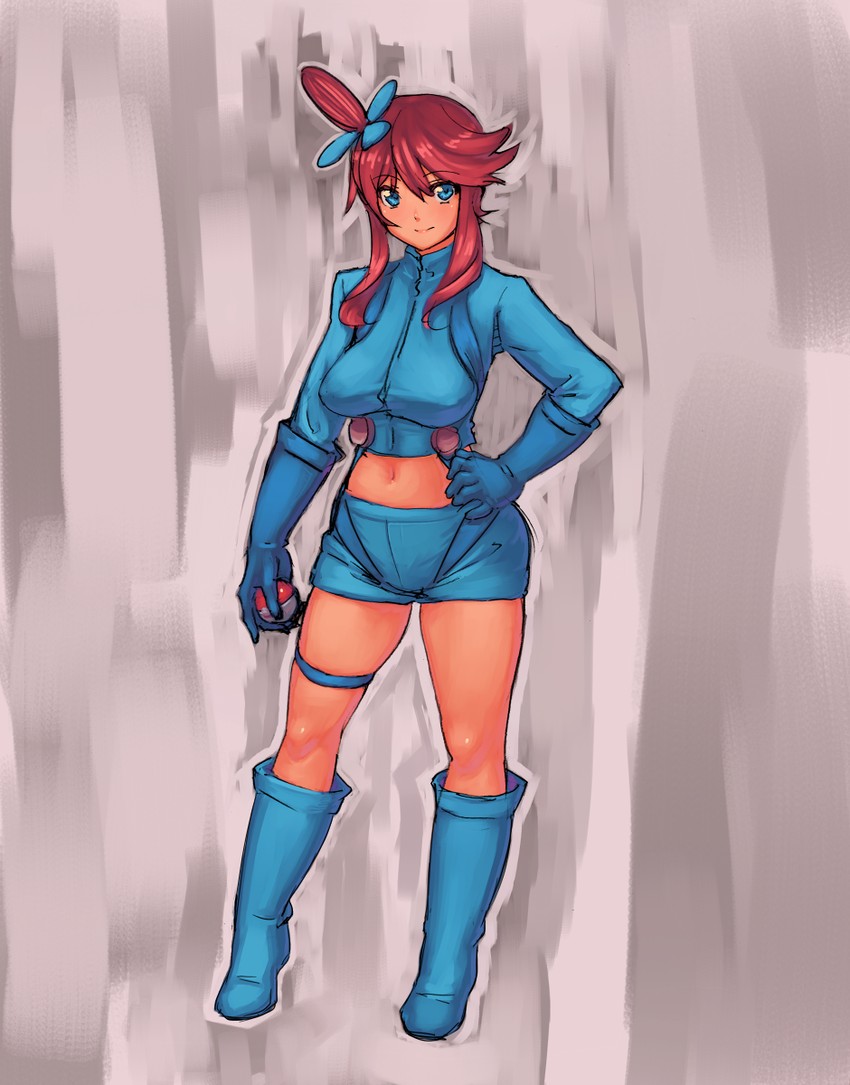 skyla (pokemon and 1 more) drawn by sagano_yuuji