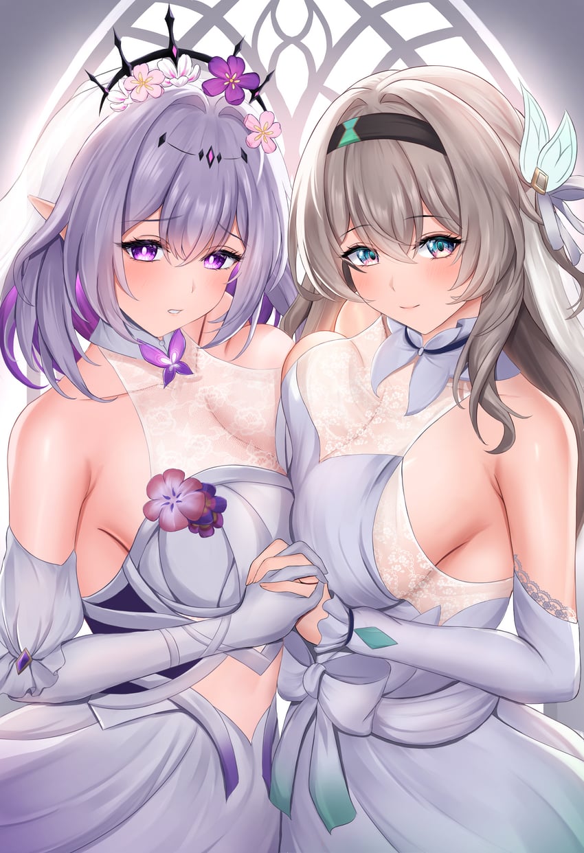 firefly and castorice (honkai and 1 more) drawn by shouhaku0512