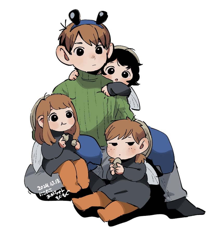 chilchuck tims, mayjack, fullertom, and packpatty (dungeon meshi) drawn by tmr0621