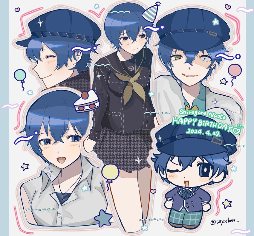 shirogane naoto and shadow naoto (persona and 1 more) drawn by seyochan