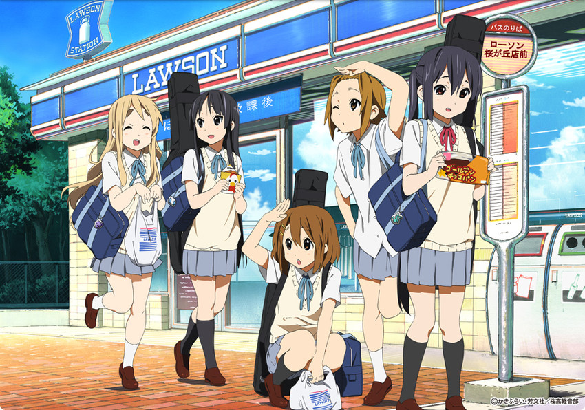 akiyama mio, nakano azusa, hirasawa yui, tainaka ritsu, and kotobuki tsumugi (k-on! and 1 more) drawn by horiguchi_yukiko